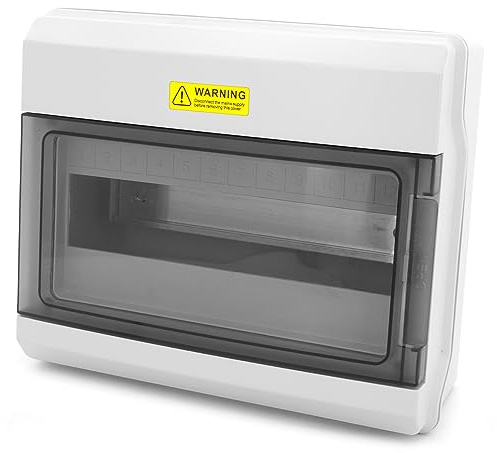 ELS Elektrotechnika Sicherungskasten Aufputz IP66 Verteilerkasten | 12 Module 1-Reihig mit Transparenter Tür für Aussen