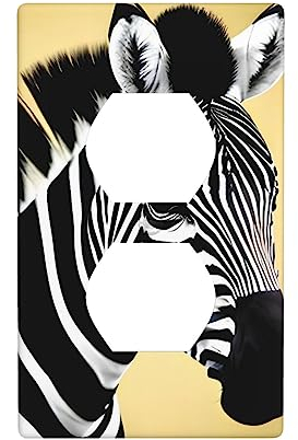 Schwarz-weiße Zebra-Wandplatte, dekorative Wandplatte, Standardgröße 11,4 x 7,9 cm, ideal für Wohn- und Gewerbebereiche.
