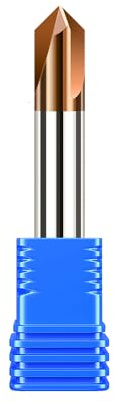 sisona Carbide Chamfer End Mill 90 Degree 1/2 Shank Dia - Carving Bits, V Groove,Tisin Coated 3 Flute - for Alloy Steels, Hardened Steels
