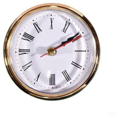 SPORTARC 65 mm Quarzuhr-Uhrwerk, eingebetteter Uhreneinsatz, rundes Quarzwerk, Miniaturuhr, DIY-Teile, römische Zahlen, DIY Gold Quarz-Uhr-Einsatz, Uhrwerk - Einsteckuhrwerk Einbau-Uhr