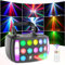 Luz de Fiesta, 4 in 1 RGBW LED Luces de Discoteca Activada por Sonido con Telecomando, DMX512 Luz Derby LED Luz Estroboscopica, Luces de Escenario Fiesta para Niños, Cumpleaños, Boda, Bar, Navidad