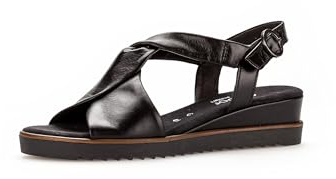 Gabor Damen Keilsandalen | Frauen Sandalen | Moderate Mehrweite (G) | Wedge-Heel | bequem | flach | Sommerschuhe | schwarz (OBL/S.s) | 40.5 EU - 7 UK
