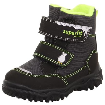 Superfit Jungen Husky1 Warm Gefütterte Schneestiefel, Schwarz Gelb 0000, 28 EU