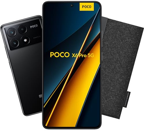 Xiaomi Bundle Poco X6 Pro 5G 12/512 + Etui Gris Foncé, Ecran de 6.67'', Smartphone Débloqué, Batterie mAh 5000, Mémoire ROM 512 GO,RAM 12 GO, Android 13, Noir