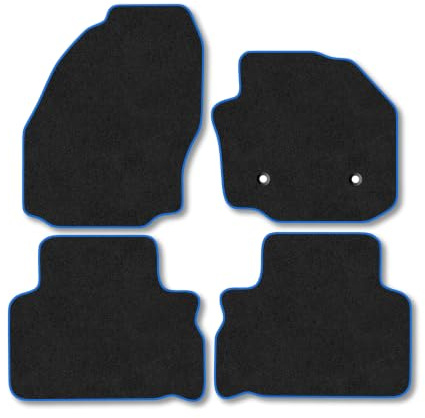 Ford S-Max (2010-2014) [5 Seat] Carpet Car Mats | Blue Edge Trim Tailored Fit Floor Mats Full Coverage Protection Accessories Easy Clean Anti Slip Made in the UK