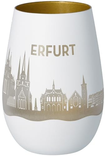 Goodtimes Windlicht Erfurt Skyline (Weiß & Gold)