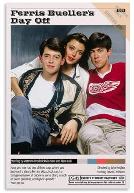 Ferris Bueller's Day Off Vintage-Filmzimmer, ästhetische Leinwand, Wandkunst, Poster, dekoratives Gemälde, Bilddruck, moderne Familienschlafzimmer-Dekoration, 30 x 45 cm
