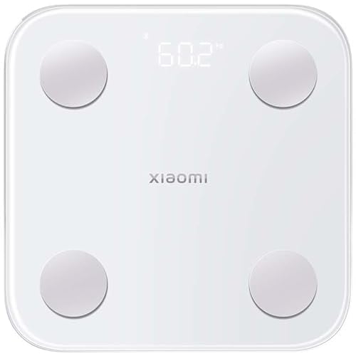Xiaomi Mi Body Composite S400 | Intelligente Körperfett- und Muskelwaage | Digitale Personenwaage mit Bluetooth 5.0 | weißes Körpergewicht | kompatibel mit iOS und Android