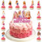 25PCS Bar-be Tortendeko, Glitter Cupcake Toppers, Cartoon Cake Topper Deko Geburtstag Kuchen Dekoration für Kinder
