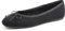 Feversole Women's Suede Macaroon Colorful Memory Foam Cushion Ballet Flat Black Corduroy Size 6