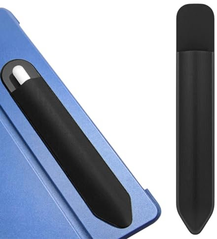 Pencil Holder Sticker Fit Apple Pencil (USB-C), Apple Pencil 1st/2nd Generation, Elastic Pencil Pocket Pouch Adhesive Sleeve Attached to iPad Case for Stylus Pens, BLACK