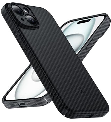 Phoneaura Schutzhülle für iPhone 14 Mit Carbon Optik, Kompatibel Mit MagSafe - Flaches Design, 2 Schutzgläser Inklusive