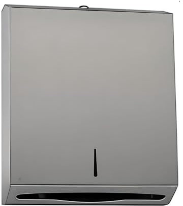 Papierspender aus Edelstahl für 150 bis 400 Papiertücher - abschließbar inkl. 2 Schlüssel - Handtuchspender mit zusätzlichem Montagematerial - C/V-Falz (250-400 Blatt)