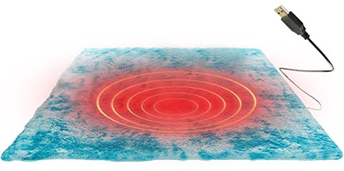 Heizmatte für Haustiere – wasserdichte Heizdecke | Tierwärmer mit konstanter Temperatur USB, Komfort-Lösung für Welpen, Kätzchen, Hunde und Katzen im Innenbereich, z, Blau und Weiß, Se référer au