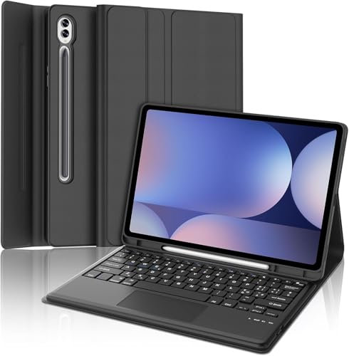 Occtingkind, Tastiera per Samsung Galaxy Tab S10 Plus/ S9 Plus/ S9 FE Plus da 12,4 pollici, Custodia con Touchpad Bluetooth Keyboard per Samsung S10+/S9+/S9 FE+ 2024/2023, Italiano, USB C, Nero