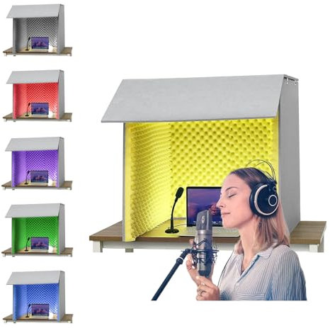 music studio,room soundproofing,soundproofing panels,desktop soundproof cover foldable,Portable Soundproof Booth,Sound Dampening, Microphone Soundproofing Acoustic Foam Panel