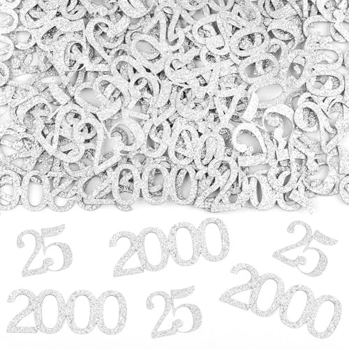 Konfetti 25 Geburtstag Deko,100 Stk Tischdeko Geburtstag Mädchen Junge 2000,Glitzer Gold Streudeko zum Geburtstagsdeko Tisch(Groß 3.4-5cm)