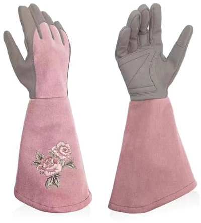 YANGC Gartenhandschuhe, Arbeitshandschuhe, Gartenarbeit, resistent gegen Pflanzen, Stulpe, Gartenarbeit, Rosenschnitt for Rosenschnitt, dornige Büsche, Kakteen(Pink,L)