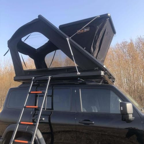 Moonbox Dachzelt A04 | Aufblasbares Autodachzelt mit Vorzelt, geräumig & wetterfest | Campingzelt für Auto, SUV & Van | Outdoor Campingzubehör, einfache Montage