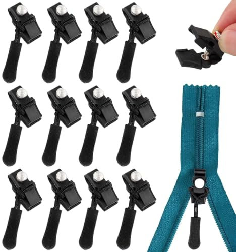 Piccolo Cursore cerniera ricambio, Cerniera lampo (Grande-Nero)