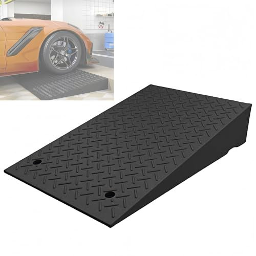 pykaaiiu Bordsteinkanten-Rampe Bordsteinrampe Gummi Auffahrrampe Türschwellenrampe Auffahrhilfe Auffahrkeil Für Auto Motorrad Rollstuhl Walker Rutschfester Gummirampe(50 * 80 * 14cm)