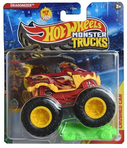 Hot Wheels Monster Trucks Dragonizer Beast Bashers 4/6 with Crushed Car