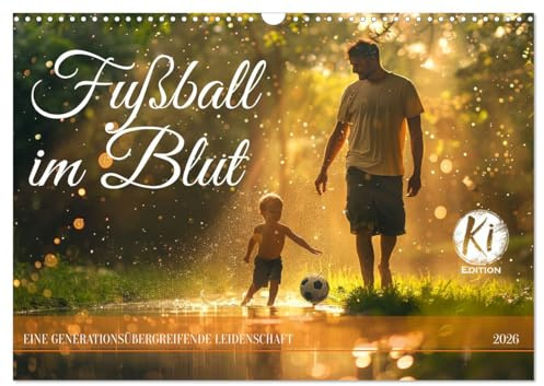 Fußball im Blut (Wandkalender 2026 DIN A3 quer), CALVENDO Monatskalender: Familiensport: Eine liebevolle Fußballreise durch die Generationen (CALVENDO Menschen)