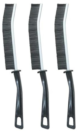 Tradezon Crevice Cleaning Brush Set, 3-Pack, Angled Design with Hard Bristles, Ergonomic Handle, for Tile and Gap Cleaning