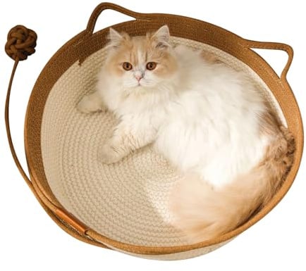 Katzenkorb | Katzenkorb mit Ohren, Kissen, Möbelschutz, atmungsaktiv, Matte für Kätzchen, Spielzeug, Kaninchen, kleine Haustiere, Kinderzimmer