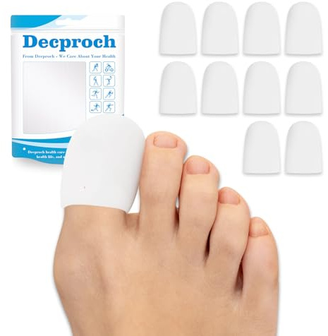 Zehenschutz Großer Zeh, 10 Stück Silikon Zehenkappen, Weiches Zehenschutz aus Silikon, Zehenschoner Zehenpolster für Blasen, Hühneraugen, Schmerzlinderung durch Reibung und mehr (Weiß)