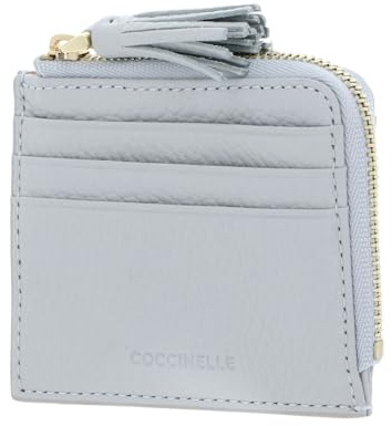 Coccinelle Leder Kartenetui Tassel Credit Card Holder Snow hellgrau