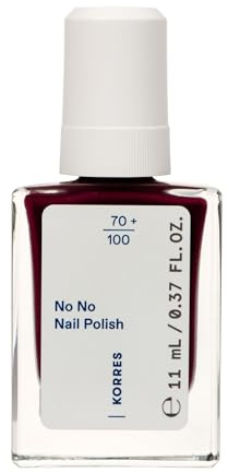KORRES No No Nail Polish 59 Burgundy Red – veganer 10-Free Nagellack mit Gel-Effekt, hoher Deckkraft & brillantem Glanz, splitterfest, 11 ml – natürlich gepflegte Nägel ohne Schadstoffe