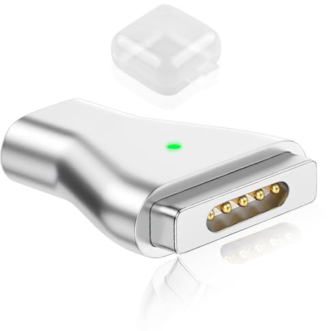 Voltvera Adattatore da USB C a magnete, tipo C a 2 T-Head per Magsafe 2, PD 100 W, convertitore di ricarica rapida con indicatore luminoso per MacBook Air Pro 2013-2015