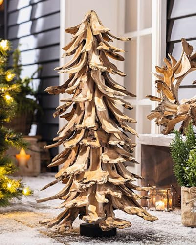 Dekoleidenschaft Sapin de Noël artificiel en bois massif de 90 cm de haut - Alternative au sapin de Noël