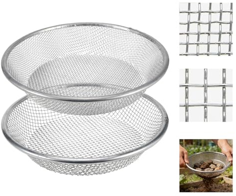 Gartensieb Erde: 2 Stück 3mm,6mm Erdsieb Kompostsieb Rundes Gartensieb | für Gartenarbeit und Kompostieren