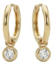Suzan Gold® 375 Echtgold Creolen Damen mit Zirkonia Anhänger klassisch elegant glänzend Geschenkidee LunaDropa