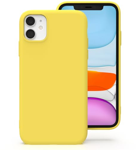Zuvirelx Silicone Case for iPhone 11 - Yellow | Thin, Non-Slip, Soft Grip, Minimalist, Shockproof, Pocket-Friendly