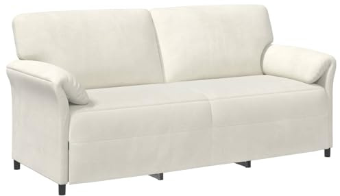 vidaXL 3-Sitzer-Sofa Creme 198 x 83 x 95 cm Samt