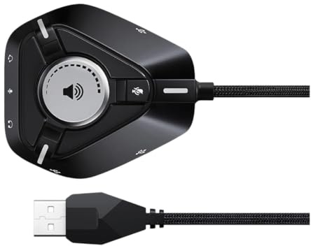 Interfaccia Audio USB per PC Amplificatore Esterno Type-C | Scheda Audio con Jack 3.5mm per Controllo Volume Cuffie, Altoparlanti, Studio Casa, Chitarra, Podcast e Registrazione