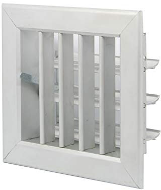 Rejilla de aire de 14 x 13 cm de aluminio para chimenea regulable con persiana