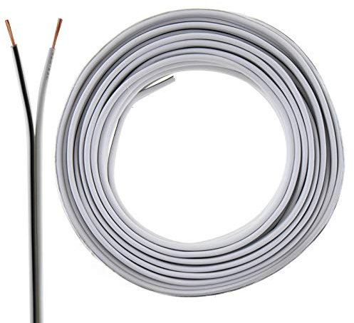 2 Core Speaker Cable 2 x 0.50mm Wire Ideal for Car Audio & Home HiFi MKGT® 10 20 50 100 Metres (20 Metres, White)