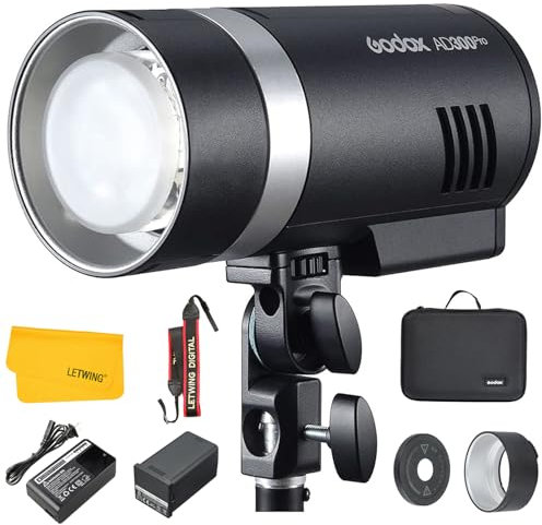 Godox AD300Pro AD300 Pro TTL Studio Flash, 300Ws 2.4G 1/8000 HSS Outdoor Strobe Flash Light Video Monolight with 2600mAh Lithium Battery Compatible for Nikon Canon Sony Fuji Olympus Panasonic Camera