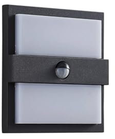 Lucande LED Wandleuchte außen Gylfi mit Bewegungsmelder (spritzwassergeschützt (Modern) in Schwarz aus Aluminium (48 flammig,) - Wandlampe für Außenwand/Hauswand Haus Terrasse und Balkon
