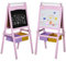 HOMCOM Tableau Enfant - chevalet Enfant - Ardoise Double Face - Tableau Blanc Tableau à Craie - Rouleau Papier + paniers Rangement intégrés - MDF Rose