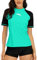 Halcurt Damen Rashguard UV Shirt, Athletic Swim Shirt,Kurzarm Badeshirt Badenmode Tankini Lake Green L