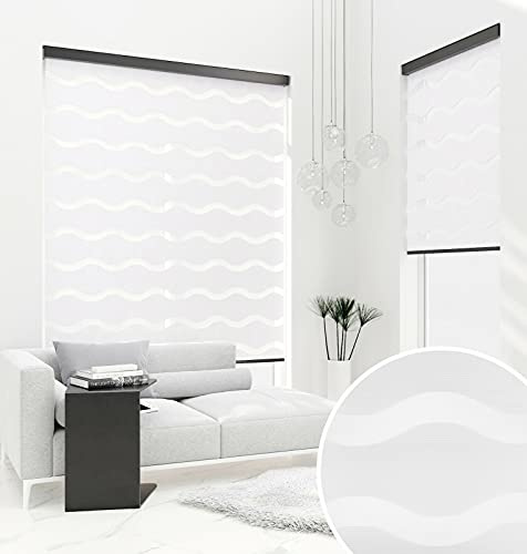 Premium DOPPELROLLO Welle WEIß mit Alu Kassette (105x250 cm, Kassettenfarbe: Weiss)