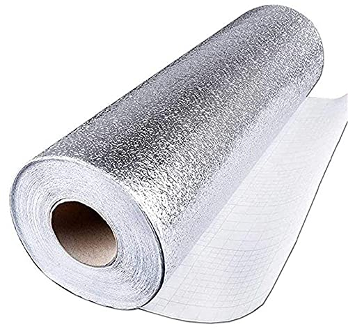 Vinilos de Cocina Papel Tapiz de Placa de Aluminio de Aluminio, Papel de Contacto Autoadhesivo Papel de Contacto Impermeable y a Prueba de Aceite 0.6x10m / 23.62x393
