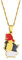 HUYUEXIN Serbien Karte Anhänger Halskette - Country Umriss Ethnischer Stil Hip-Hop Schmuck, Farbe Flagge Adlerdruck Charm Dünne Kette, Frauen/Mädchen/Männer Unisex,Golden,1