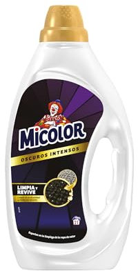 Micolor Gel Oscuros Intensos (21 lavados), detergente líquido para lavadora con tecnología de reparación de fibras, jabón para ropa