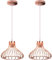 iDEGU 2 Piezas Lámparas de Techo Industriales Lámpara Colgante Estilo Vintage 23cm Pantalla de Metal en Forma de Jaula Negra Luz Colgante para Cocina Comedor Salón Bar Pasillo Restaurante (Oro Rosa)